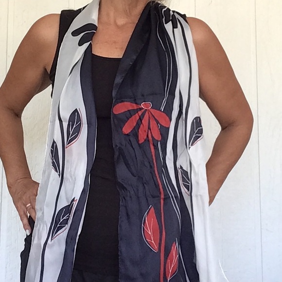 SYMPHONY DAISY PRINT ITALIAN SCARF VINTAGE - Picture 3 of 10